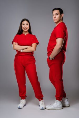 Uniforme clínico Scrubs Rojo